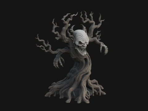 Gnarled Tree Creature Statue Design 2 - 3D Print Model 3D 프린트 모델
