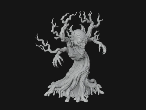 Gnarled Tree Creature Statue Design 2 - 3D Print Model 3D Print Model