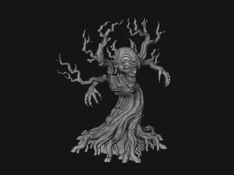 Gnarled Tree Creature Statue Design 2 - 3D Print Model 3D Print Model