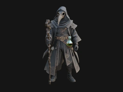 Plague Doctor Statue Design 1 - 3D Print Model 3D Print Model