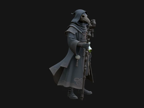 Plague Doctor Statue Design 1 - 3D Print Model 3D Print Model