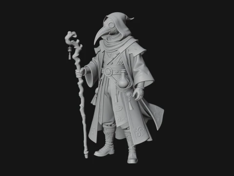 Plague Doctor Statue Design 1 - 3D Print Model 3D Print Model