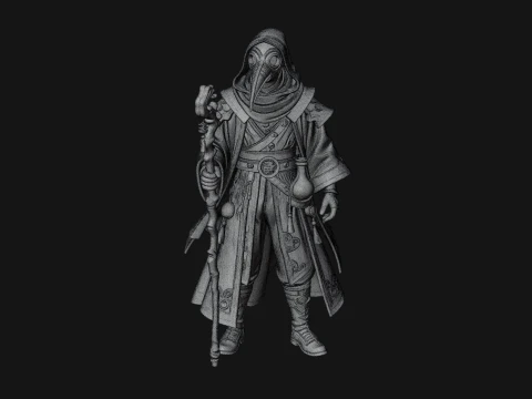 Plague Doctor Statue Design 1 - 3D Print Model 3D Print Model