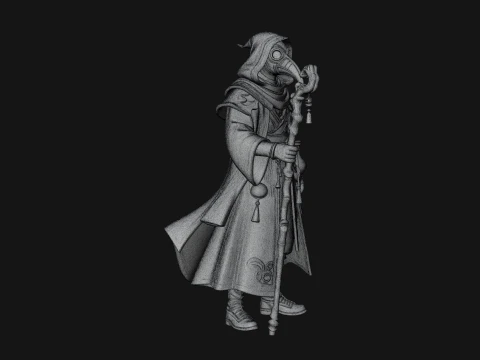 Plague Doctor Statue Design 1 - 3D Print Model 3D Print Model
