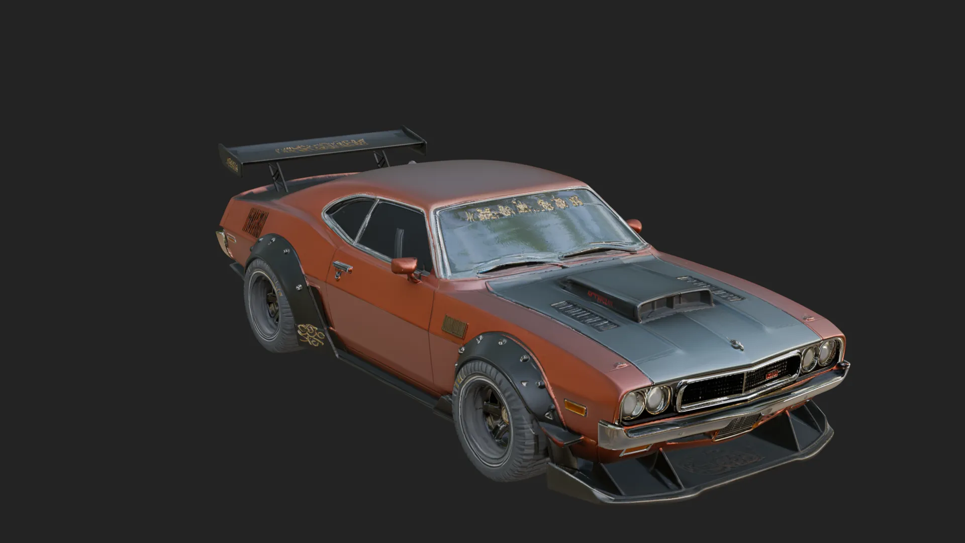 Classic Muscle Car Model Design 7 - 3D Print Model 3Dプリントモデル .c4d .max .obj .3ds .fbx .stl .blend 