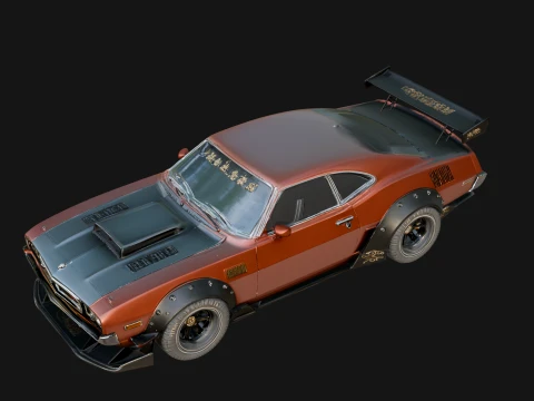Classic Muscle Car Model Design 7 - 3D Print Model 3Dプリントモデル