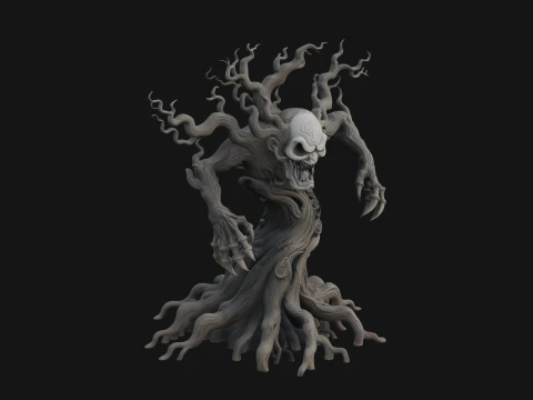 Gnarled Tree Creature Statue Design 3 - 3D Print Model 3D Print Model