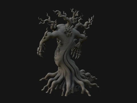 Gnarled Tree Creature Statue Design 3 - 3D Print Model 3D Print Model