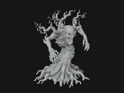 Gnarled Tree Creature Statue Design 3 - 3D Print Model 3D Print Model