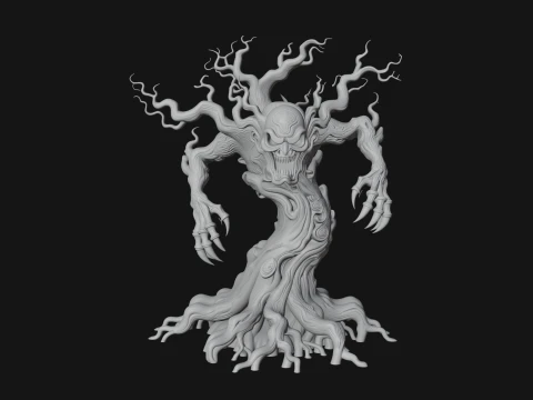 Gnarled Tree Creature Statue Design 3 - 3D Print Model 3D Print Model