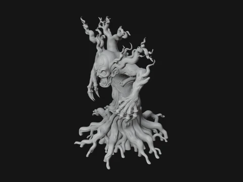 Gnarled Tree Creature Statue Design 3 - 3D Print Model 3D Print Model