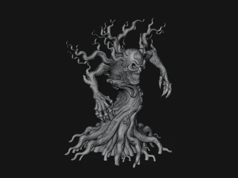 Gnarled Tree Creature Statue Design 3 - 3D Print Model 3D Print Model