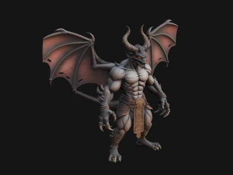 Winged Dragon Demon Statue Design 7 - 3D Print Model 3D Print Model