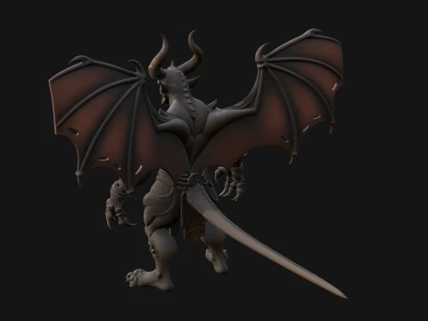 Winged Dragon Demon Statue Design 7 - 3D Print Model 3D Print Model