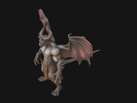 Winged Dragon Demon Statue Design 7 - 3D Print Model 3D Print Model