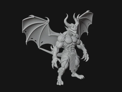 Winged Dragon Demon Statue Design 7 - 3D Print Model 3D Print Model