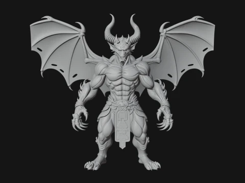 Winged Dragon Demon Statue Design 7 - 3D Print Model 3D Print Model