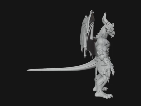 Winged Dragon Demon Statue Design 7 - 3D Print Model 3D Print Model