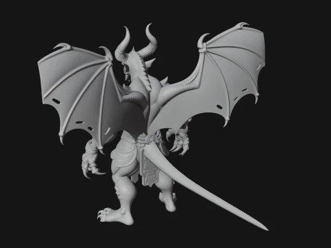 Winged Dragon Demon Statue Design 7 - 3D Print Model 3D Print Model