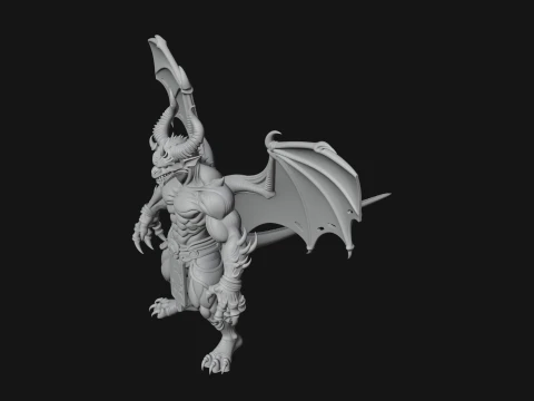 Winged Dragon Demon Statue Design 7 - 3D Print Model 3D Print Model