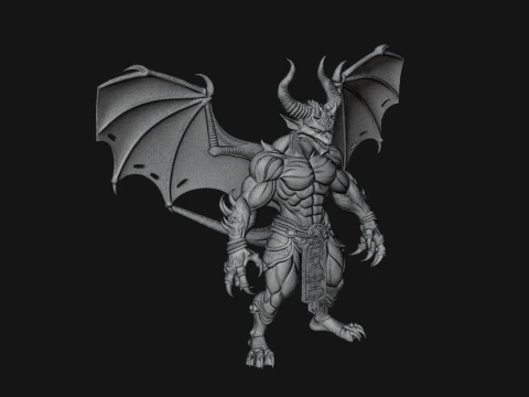 Winged Dragon Demon Statue Design 7 - 3D Print Model 3D Print Model