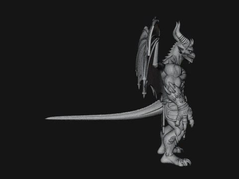 Winged Dragon Demon Statue Design 7 - 3D Print Model 3D Print Model