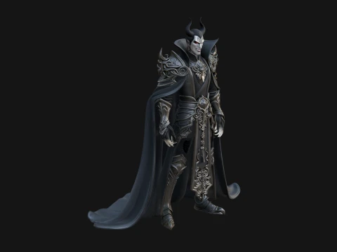 Horned Dark Lord Statue Design 2 - 3D Print Model 3D Druckmodell