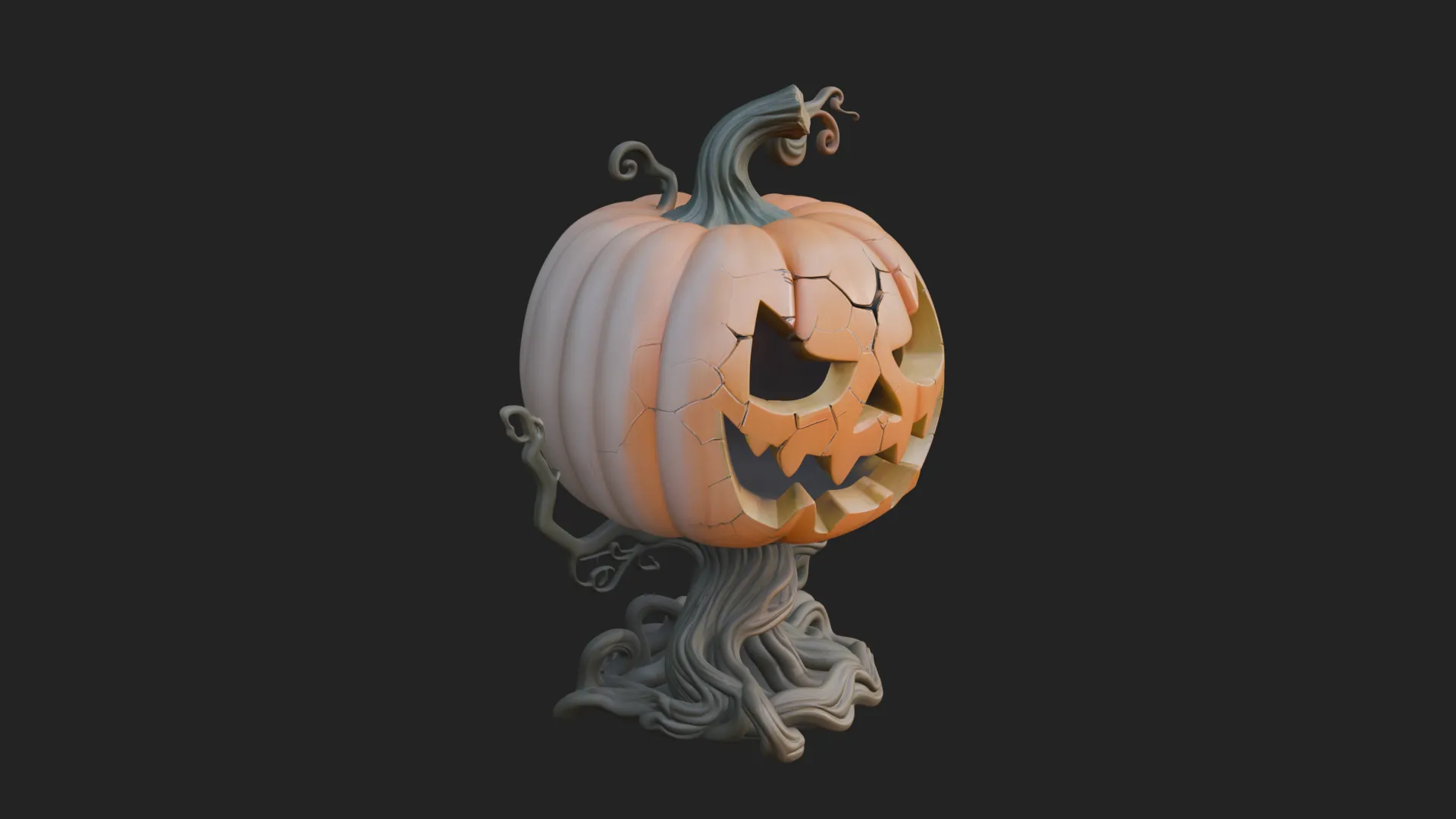 Carved Pumpkin Lantern Statue Design 2 - 3D Print Model 3D Print Model .c4d .max .obj .3ds .fbx .stl .blend 