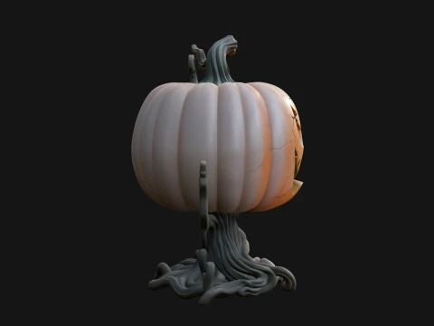 Carved Pumpkin Lantern Statue Design 2 - 3D Print Model 3D Print Model