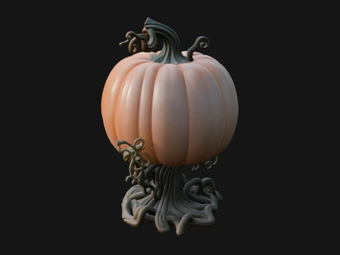 Carved Pumpkin Lantern Statue Design 2 - 3D Print Model 3D Print Model