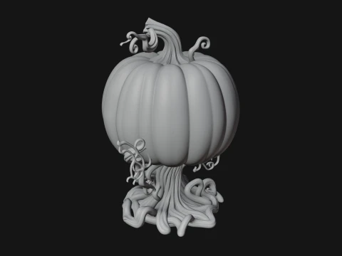 Carved Pumpkin Lantern Statue Design 2 - 3D Print Model 3D Print Model