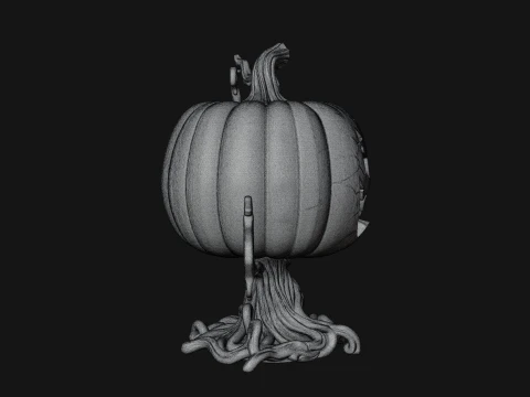 Carved Pumpkin Lantern Statue Design 2 - 3D Print Model 3D Print Model