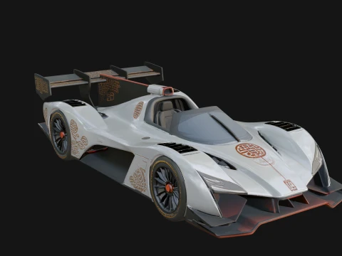 Endurance Prototype Race Car Model Design 2 - 3D Print Model Modèles 3D en vedette
