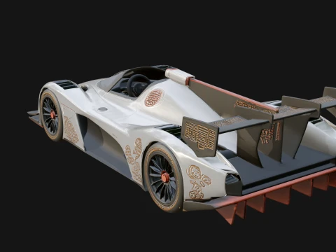 Endurance Prototype Race Car Model Design 2 - 3D Print Model 3D Print Model