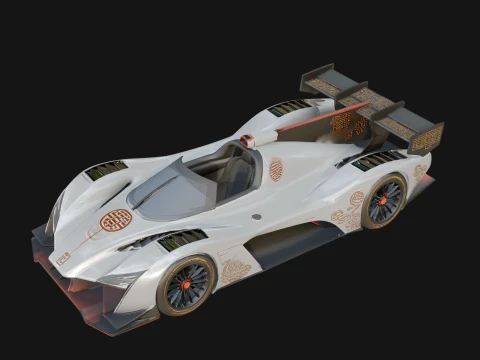 Endurance Prototype Race Car Model Design 2 - 3D Print Model 3D Print Model