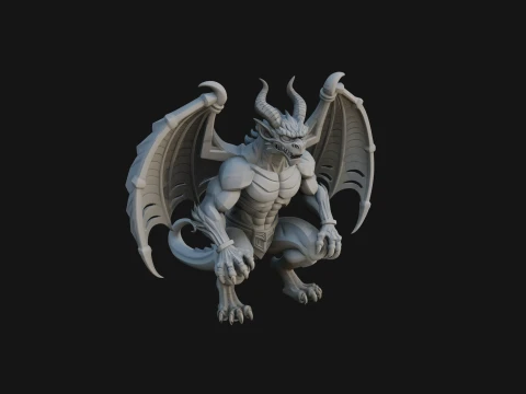 Winged Dragon Statue Design 8 - 3D Print Model 3D Druckmodell