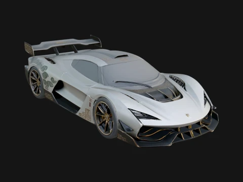Concept Hypercar Model Design 2 - 3D Print Model 3D Print Model