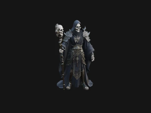 Hooded Skeleton Reaper Statue Design 5 - 3D Print Model 3D Print Model