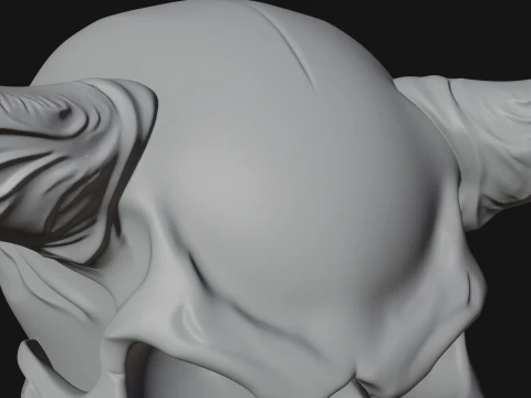 Horned Skull Skeleton Bust Statue Design 6 - 3D Print Model 3D Print Model