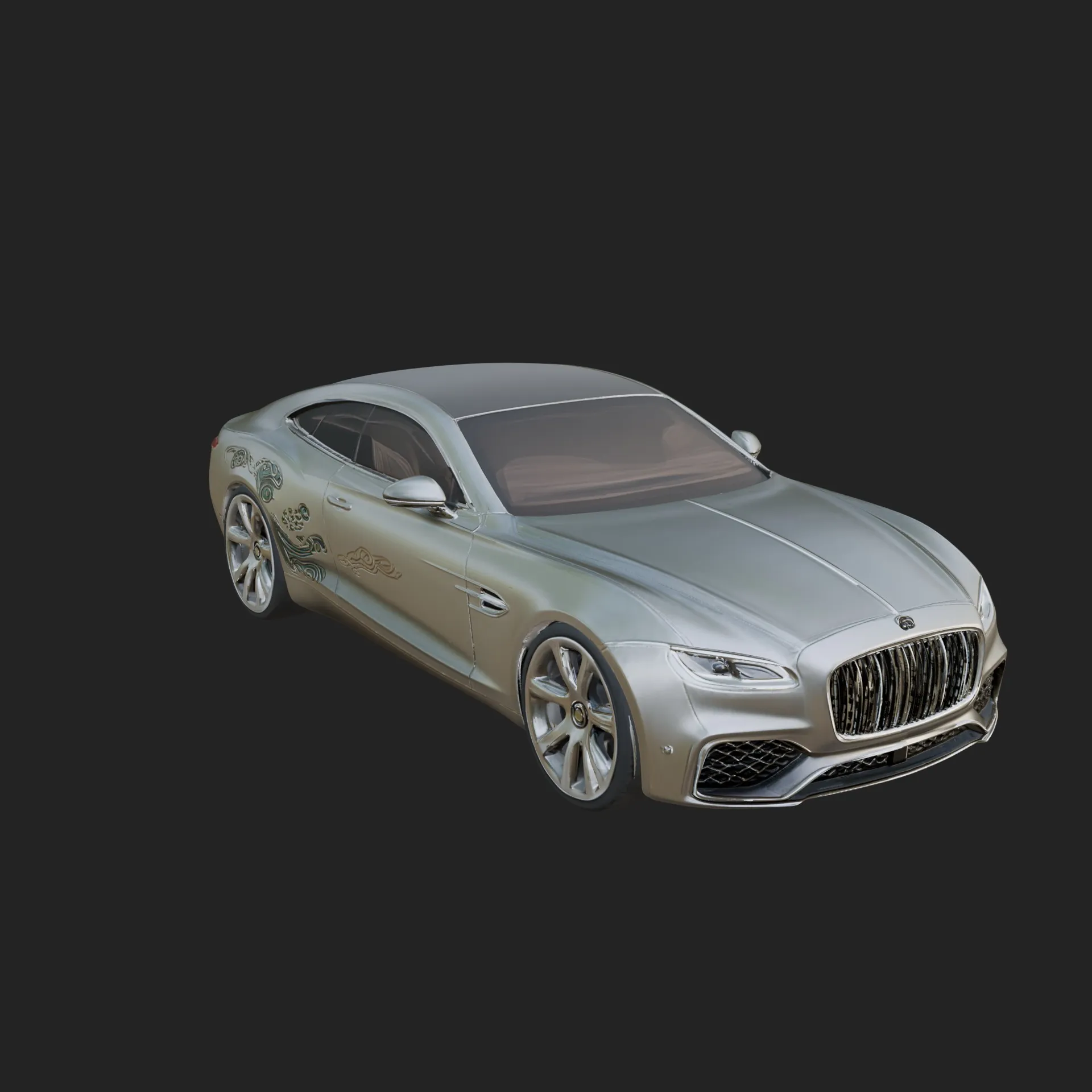 Luxury Coupe Car Model Design 2 - 3D Print Model 3D Print Model .c4d .max .obj .3ds .fbx .stl .blend 