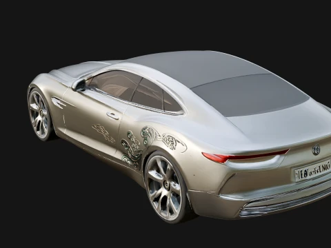 Luxury Coupe Car Model Design 2 - 3D Print Model 3D Print Model