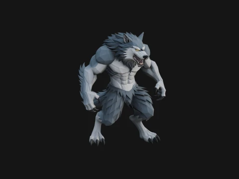 Standing Werewolf Statue Design 1 - 3D Print Model 3D Print Model