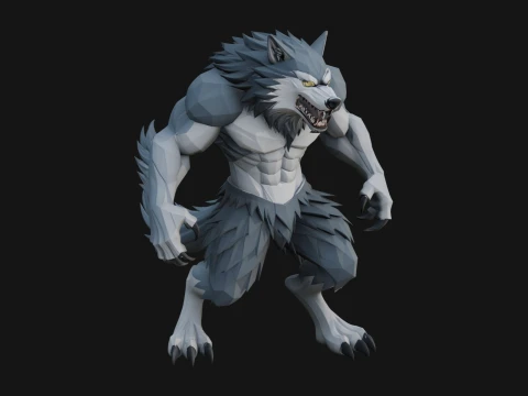 Standing Werewolf Statue Design 1 - 3D Print Model Model do druku 3D
