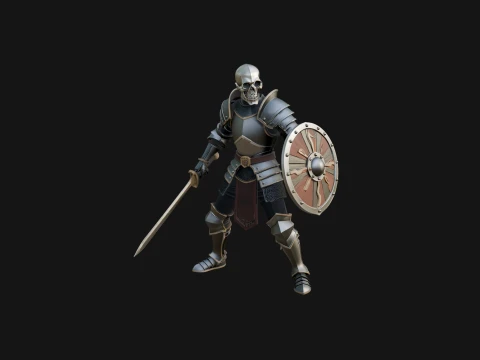 Skeleton Knight Statue Design 1 - 3D Print Model 3D Print Model