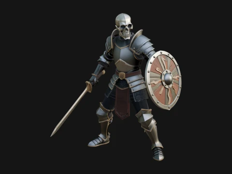 Skeleton Knight Statue Design 1 - 3D Print Model 3D Print Model