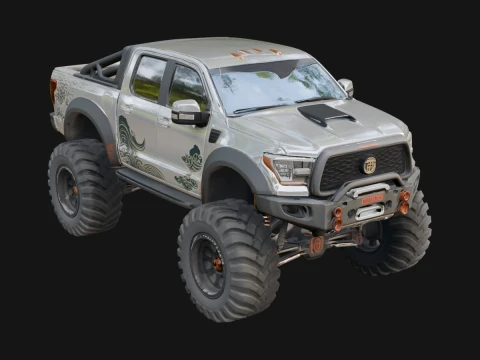 Off Road Pickup Truck Model Design 4 - 3D Print Model Modello di stampa 3D
