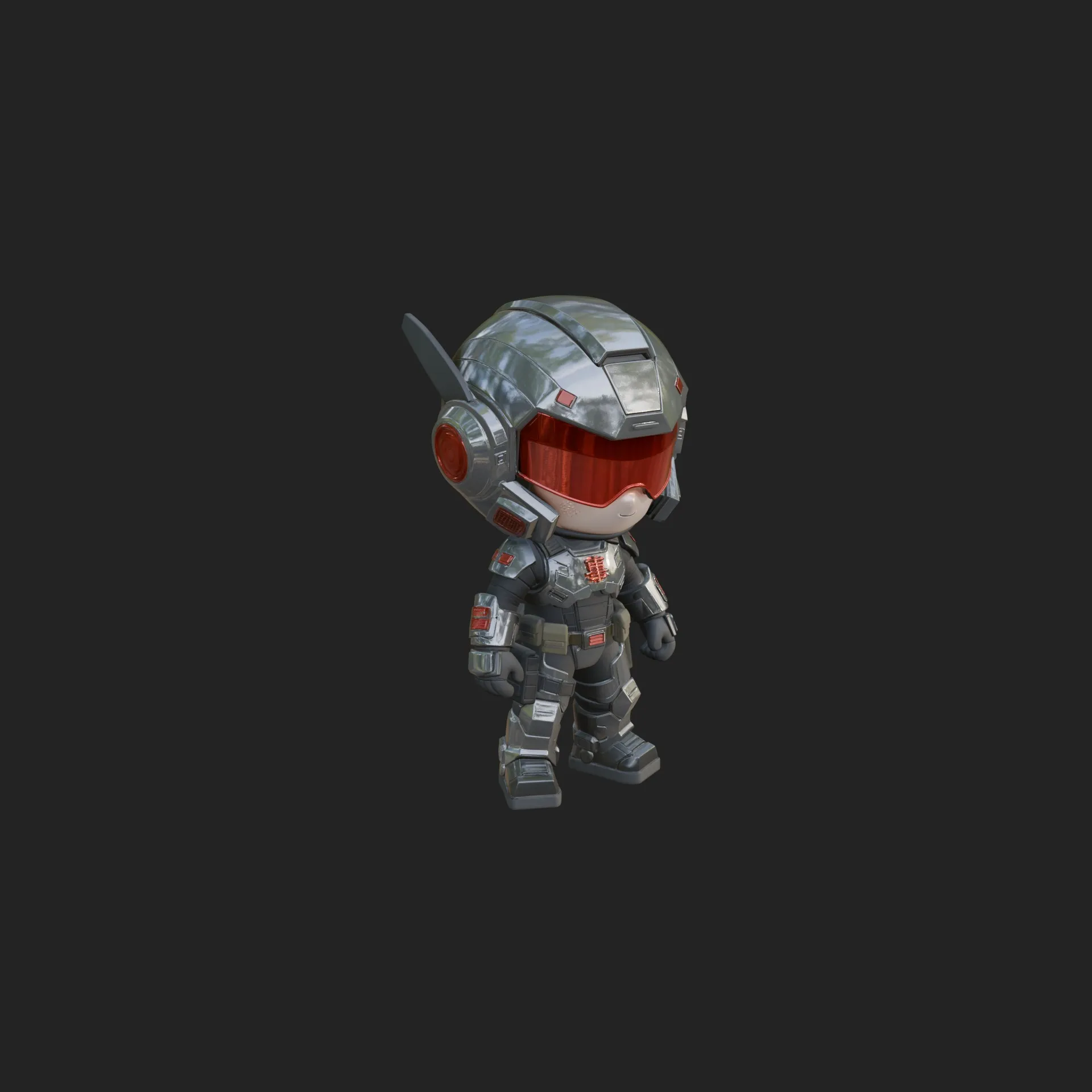 Chibi Mech Robot Statue Design 6 - 3D Print Model 3D Print Model .c4d .max .obj .3ds .fbx .stl .blend 