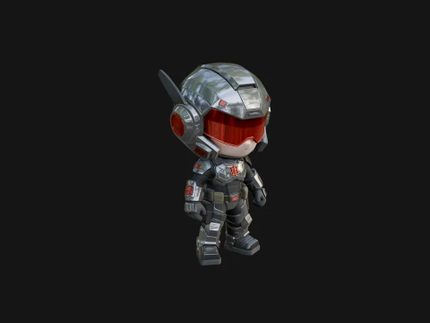Chibi Mech Robot Statue Design 6 - 3D Print Model 3D Print Model