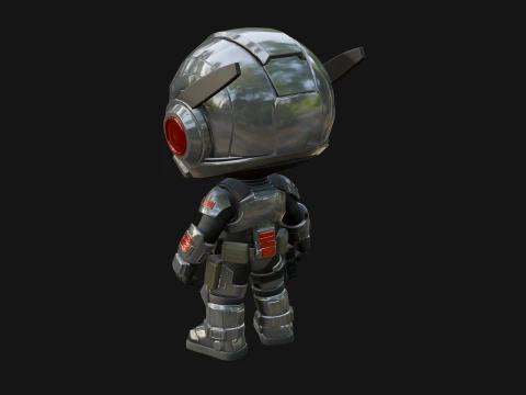 Chibi Mech Robot Statue Design 6 - 3D Print Model 3D Print Model