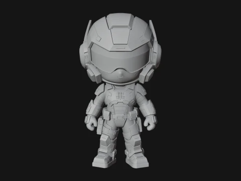 Chibi Mech Robot Statue Design 6 - 3D Print Model 3D Print Model